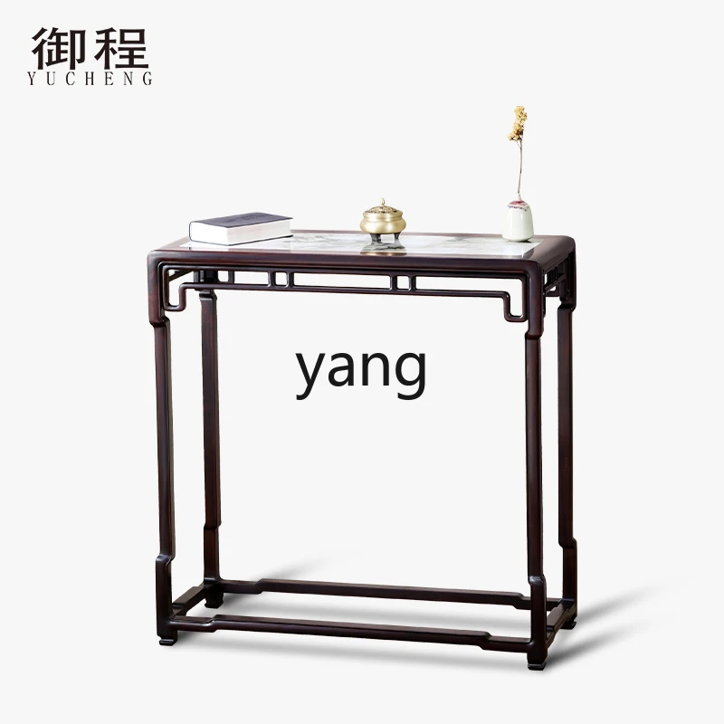 

LZR entrance table new Chinese narrow solid wood marble art strip table case