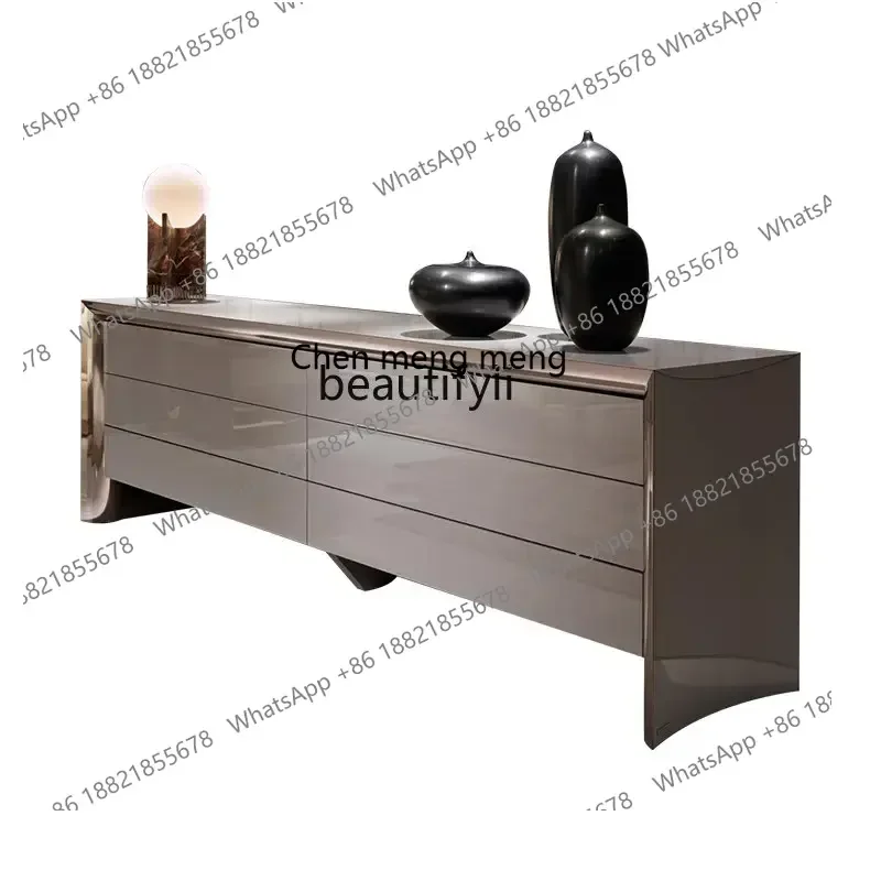 cn8350 LHY yj Italian Light Luxury TV Cabinet High-End Elegant Stainless Steel Modern Living Room Storage Bed Tail Side Cabinet