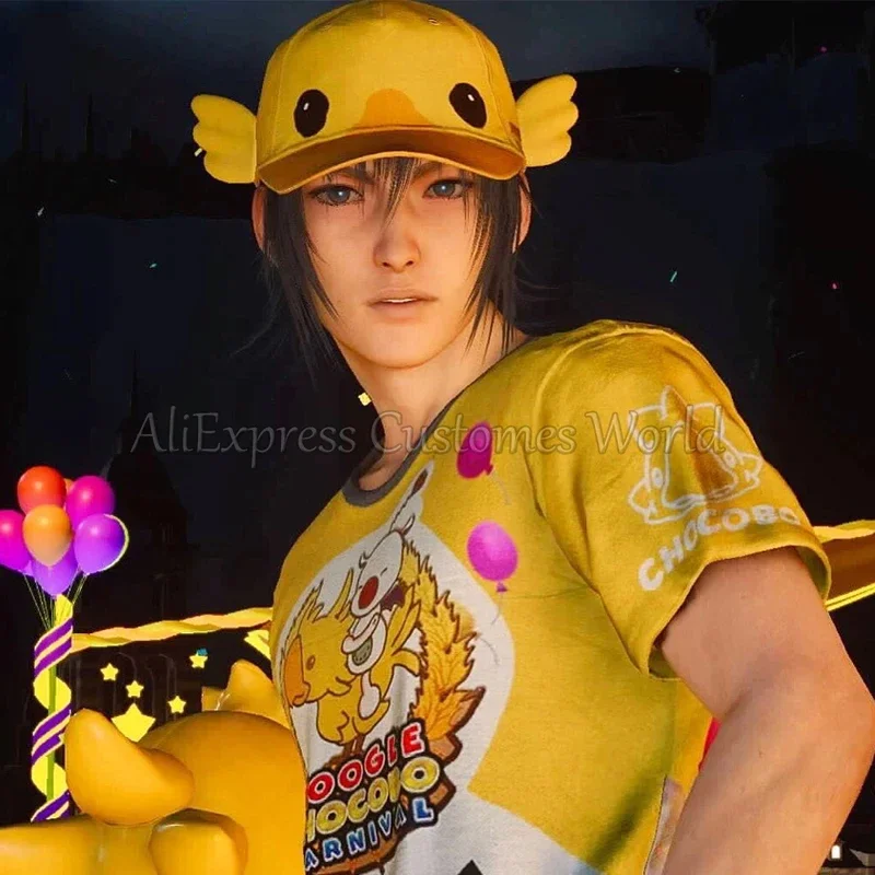 لعبة فاينل فانتسي XV ff15 Noctis أزياء تنكرية لوسيس تي شيرت علوي Caelum Lucis FFXV Moogle Chocobo Moogle كرنفال الهالوين