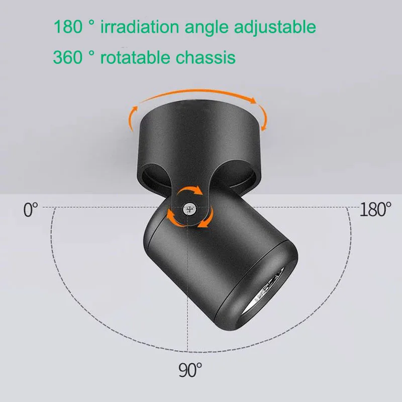 360° rotatable COB spotlight 7W 10W15W 20W Nordic color surface mounted foldable LED downlight ceiling light background lighting