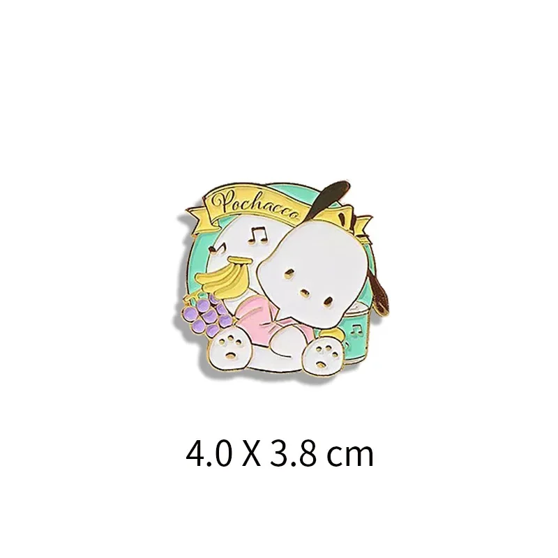 Sanrio หุ่นการ์ตูนอนิเมะเข็มกลัดแมว mymelody Kuromi Cinnamoroll lapel Pins กระเป๋าเป้สะพายหลังเครื่องประดับของเล่นของขวัญสำหรับเด็ก