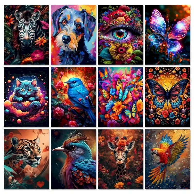 

CHENISTORY Frame Diy Paint By Numbers Kits Animals Home Garden Paintings On Number Canvas Drawing With Numbers Diy Gift Wall Art