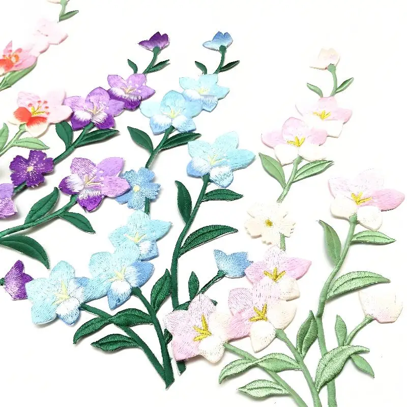 Blumen-Bügelsticker, bestickte Aufnäher, Abziehbilder, Röcke, Kleidungszubehör, dekorative Stoffaufnäher – Detail 5