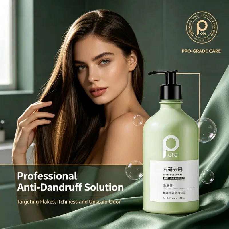 Pote Anti-Dandruff Shampoo Botanical Extract Deep Clean Scalp Oil Control Itch Relief Fresh Haircare For Men Women Hair Wash