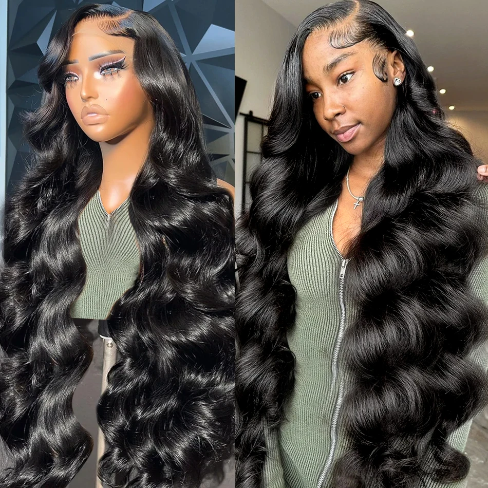 250% HD 30 38 Inches 360 Full Lace 13x6 Lace Front Human Hair Wigs Body Wave Transparent 13x4 Lace Frontal Remy Hair Wig