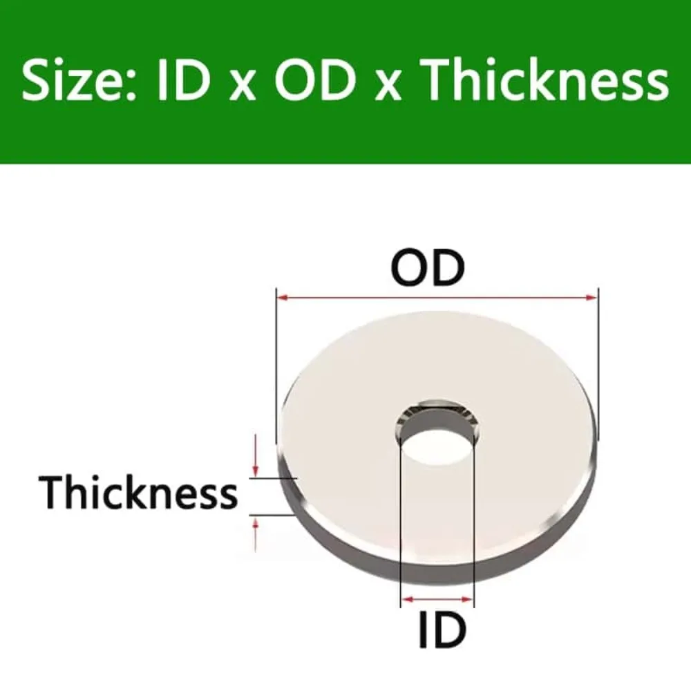 M2-M40 304 Stainless Steel Extra Thick Flat Washer, Enlarged Smooth Gasket 3/4/5/6/8mm M3 M4 M5 M6 M8 M10-M30