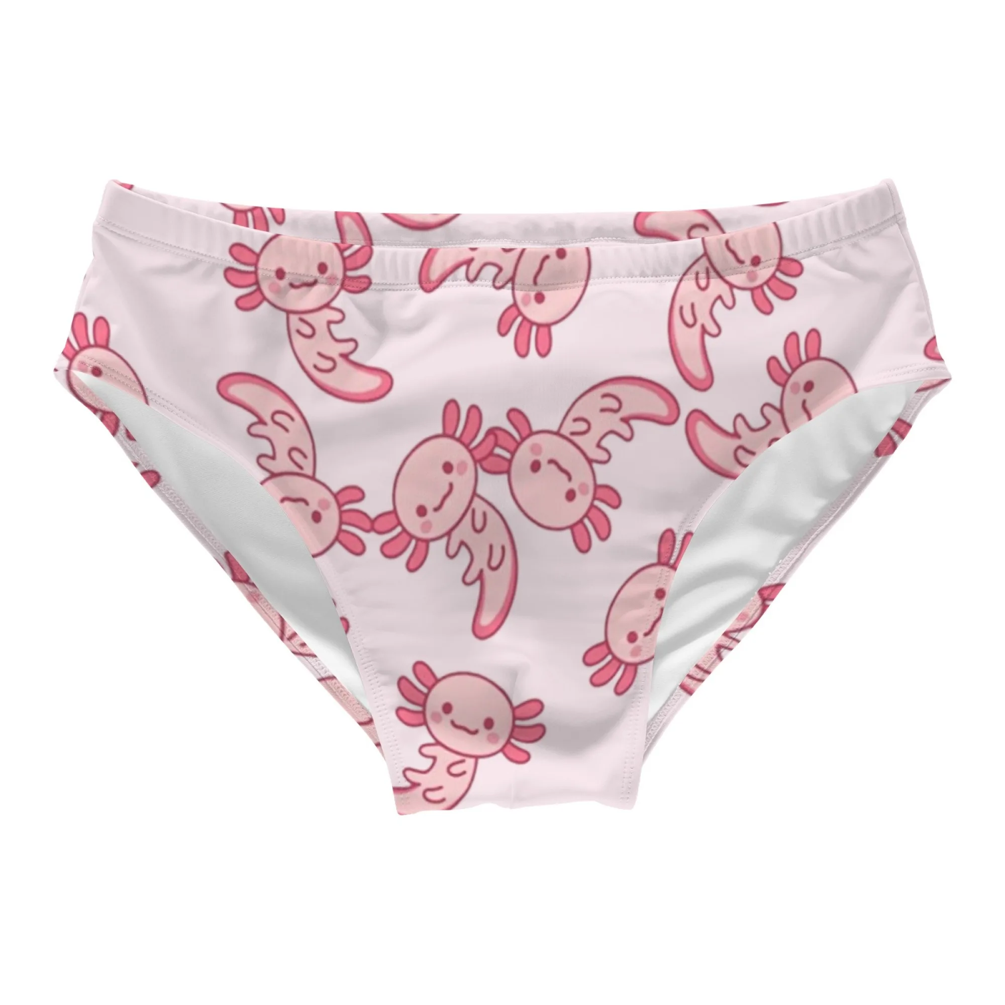 Cartoon Axolotl Print Men's Swim Trunks Cute Funny Skin-Friendly and Fitting for Beach Vacations and Parties Men Swimwear