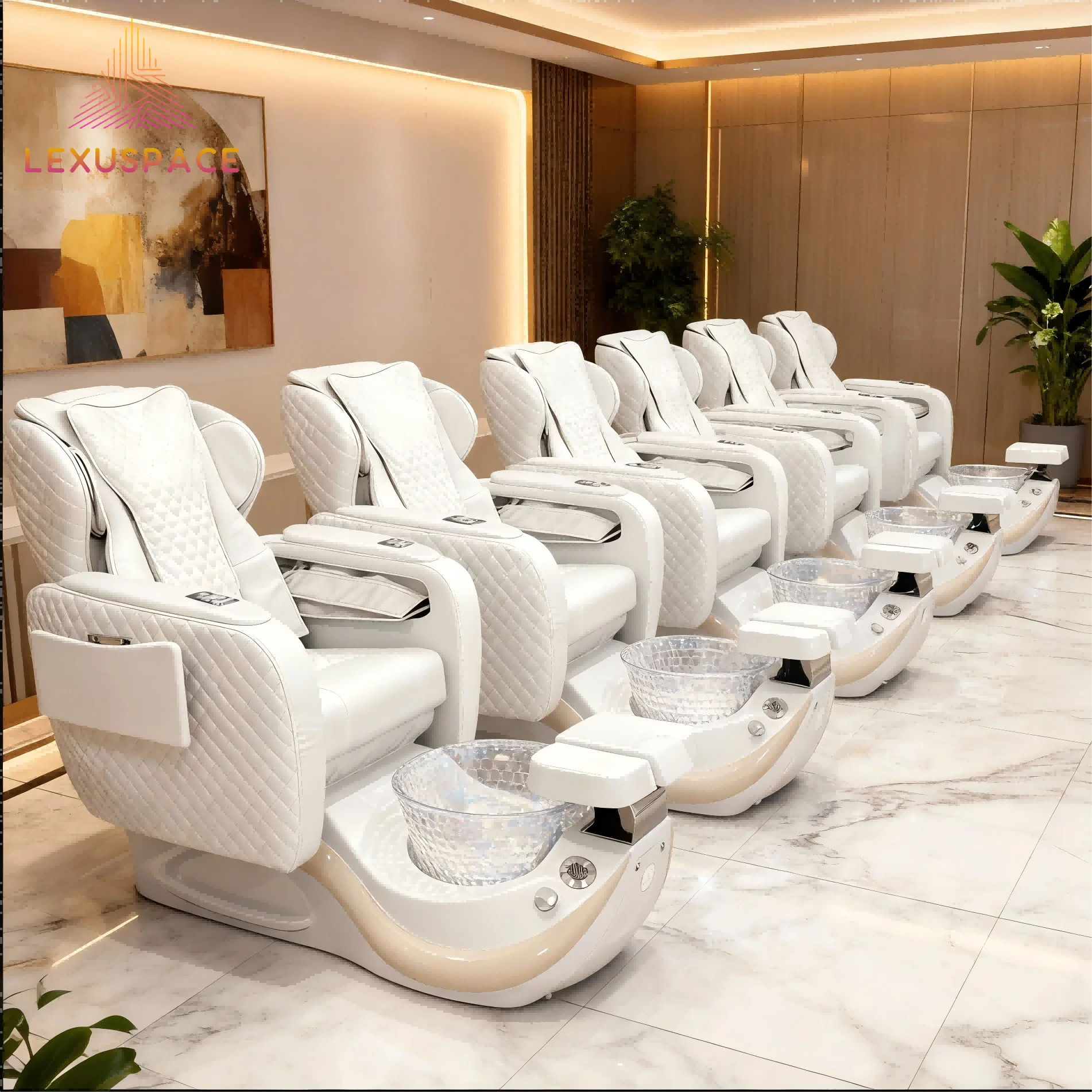 Large Seat Area High Capacity Spa Pedicure Chairs for Nail Salon and Spa