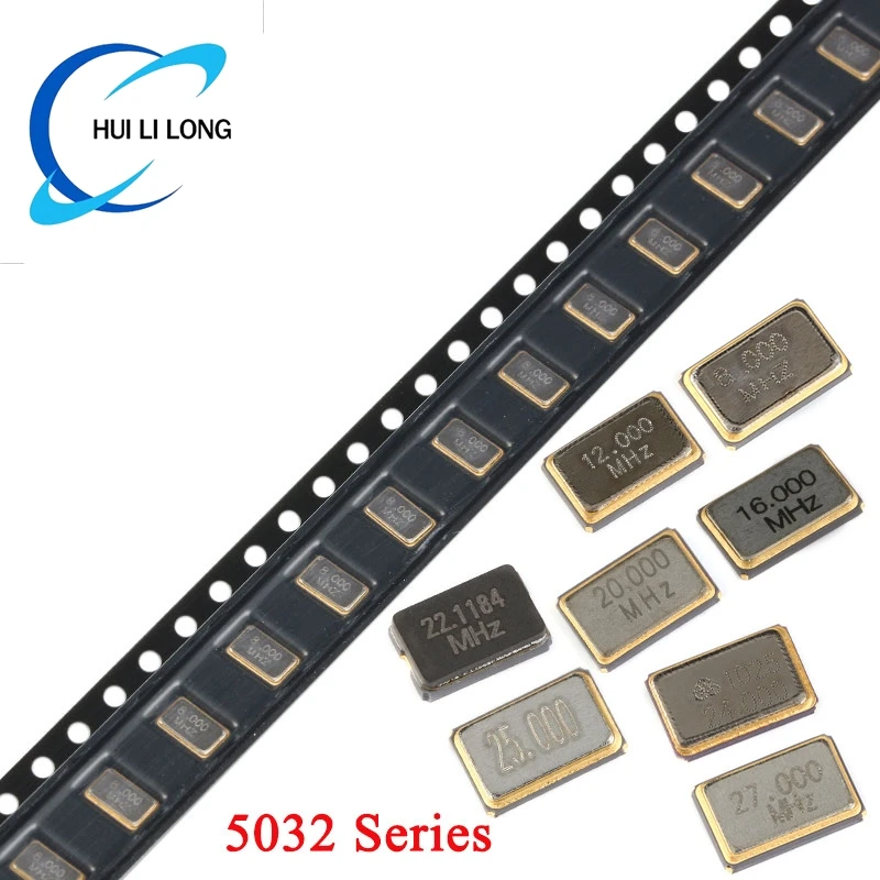 10pcs 5032 SMD Passive Quartz Crystal Oscillator 8mhz 12mhz 16mhz 20mhz 22.1184mhz 24mhz 25mhz 27mhz 8.000 12.000 16.000 25 mhz