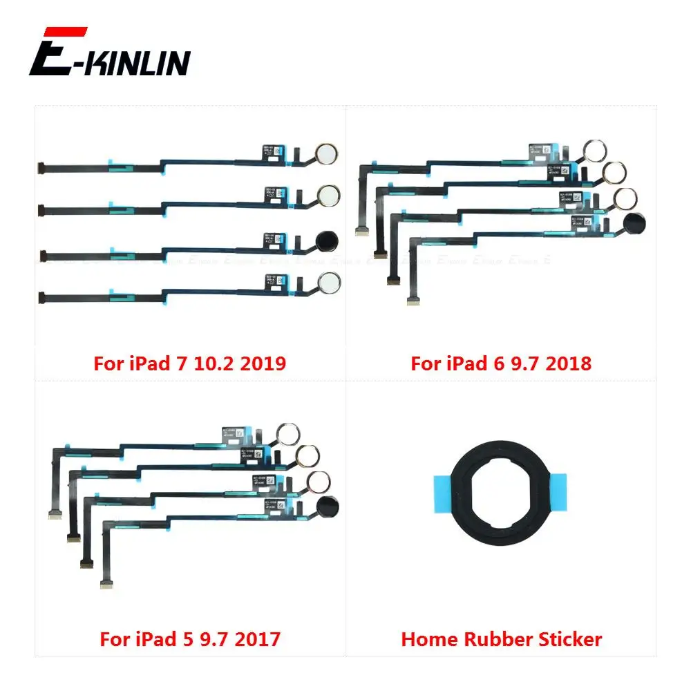 Fingerprint Scanner Connector For iPad 5 6 7 8 9 9.7 2017 2018 10.2 inch Touch Sensor ID Home Return Button Key Flex Cable