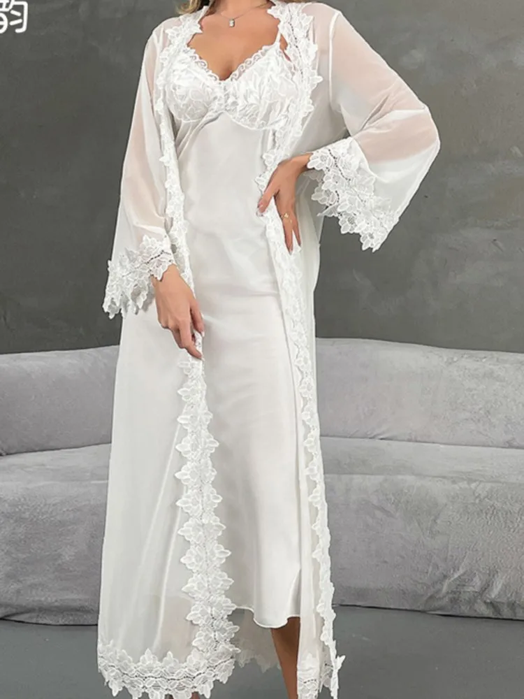 

Women's Clothing Lace Sexy Pajamas Homewear Two Piece Outfits Woman Backless Elegant Comfortable Home Set Solid Color Leace-up