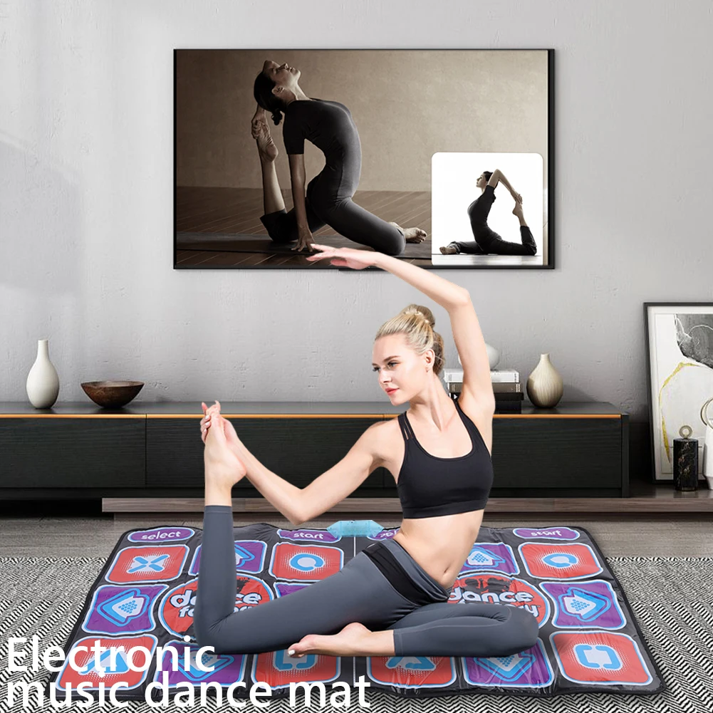 

Двойной танцевальный коврик Двойной проводной танцевальный коврик для пользователя Семейный музыкальный игровой коврик Нескользящий с 2-мя пультами дистанционного управления Многофункциональная вилка европейского стандарта