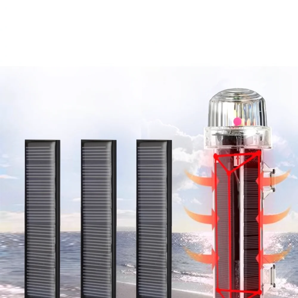 Solar LED Beacon Light Marine Navigation Signal Lamp For Fishing Boat Outdoor Waterproof Positioning Flash
