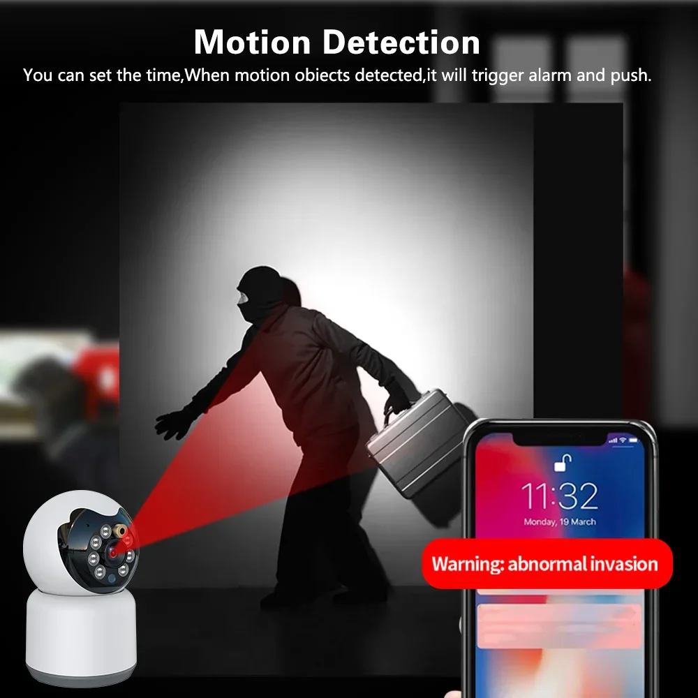 5MP IP WiFi Camera Surveillance Security Baby Monitor AutomaticThousands Of Miles Away Laser Teasing Cats Indoor Video Camera