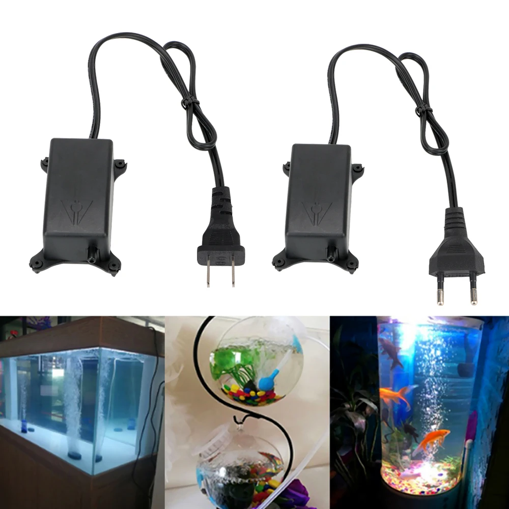 Spina UE/USA Pompa d\'aria silenziosa per acquario Pompa di ossigeno per acquario Pompa di aumento dell\'ossigeno Risparmio energetico 2 W antiscivolo