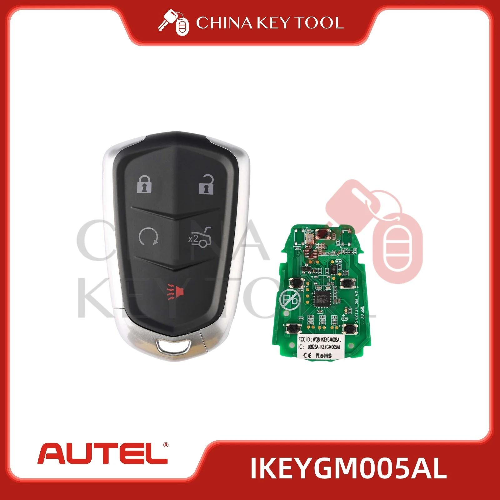 

10PCS Autel IKEYGM005AL Universal Smart Remote Key 5 Buttons For GM-Cadillac Global version