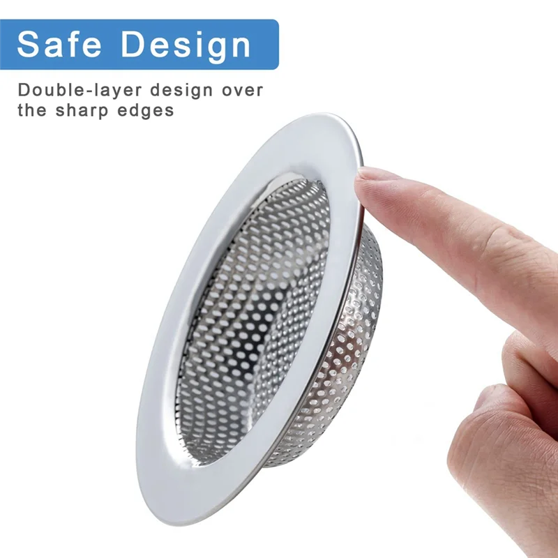 ABMO 4.5 Inch Stainless Steel Sink Strainer Stainless Steel Sink Drain Basket 4 Piece Set For Kitchen Sink Drain Basket