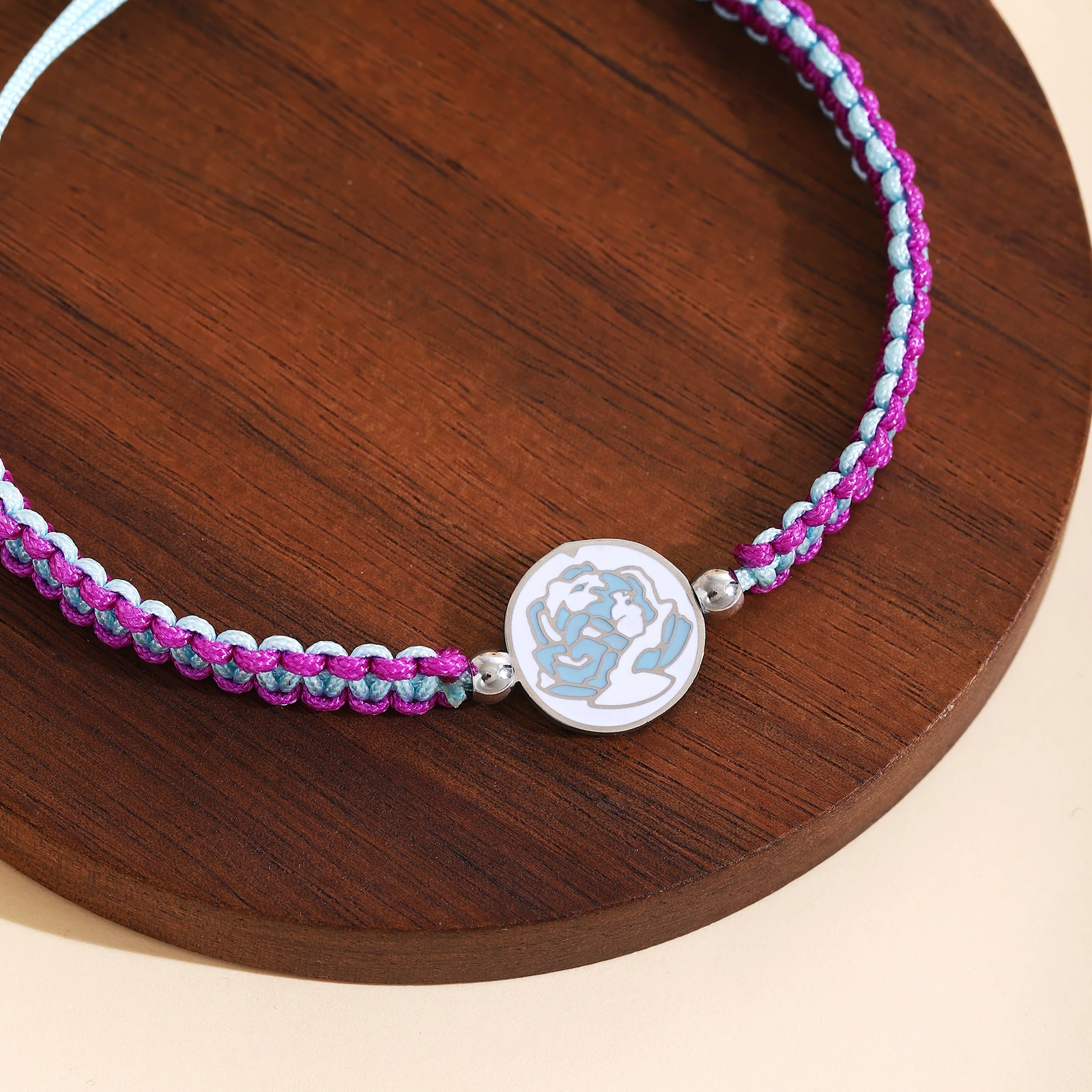 Arcane Jinx Inspired Bracelet -BlueRose Beaded Rope Hand Chain withMetal Charm, Adjustable League OfLegends Style Gift for Women - Image 5