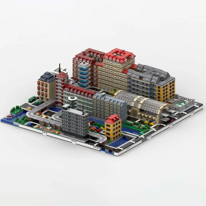 MOC Micropolis Collection City Street View สถาปัตยกรรม Complexs ชุด Building Blocks Edifices ชุดของเล่นเทคโนโลยีอิฐของขวัญ