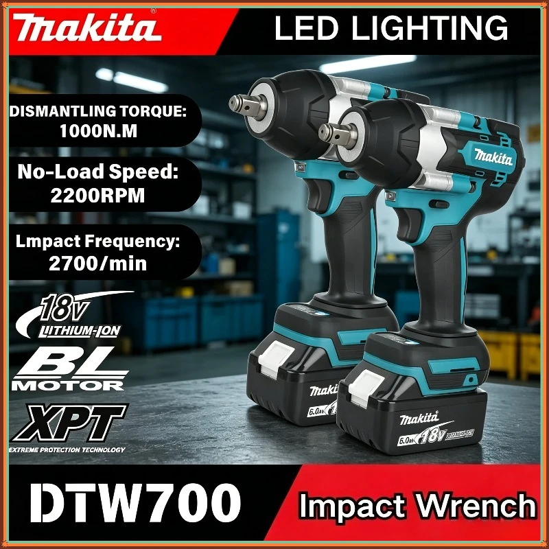 

Makita DTW700 Brushless Electric Wrench Cordless Drill Screwdriver Free Delivery Large Torque Power Tools 18V Torque Wrench