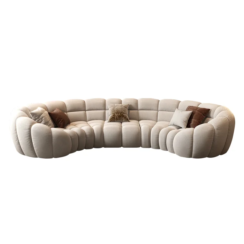 Fabric Curved Sofa Creative Simplicity Villa Designer Furniture Large Apartment Combination Lazy