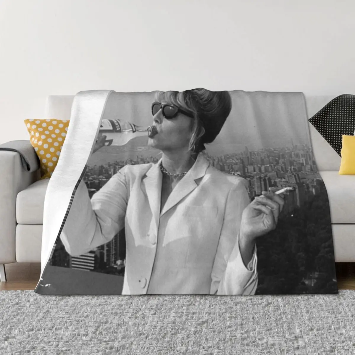 

Patsy Stone Black and White Throw Blanket Baby Soft Plaid Thermal for sofa Blankets