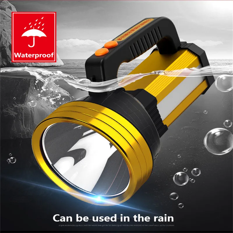 Poderosa lanterna led portátil holofotes holofotes holofotes usb recarregável saída lanternas de longo alcance à prova dwaterproof água acampamento ao ar livre