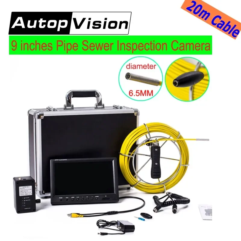 

DHL Free WP91 20M Drain Pipe Inspection camera system 9"LCD Screen Sewer Waterproof Video Camera DVR underwater snake endoscope