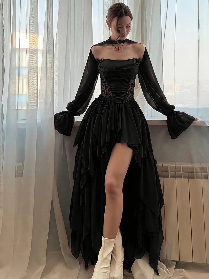 

Женский комплект Weird Puss Queen Medusa Faion, обтягивающий длинный топ и юбка на бретельках, ансамбль Sli, повседневная одежда