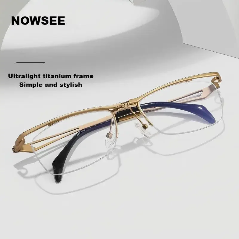 

NEWSEE New Trend Pure Titanium Ultra-light Simple and Stylish Frame for Men, flipped upwards Business Prescription Eyewear