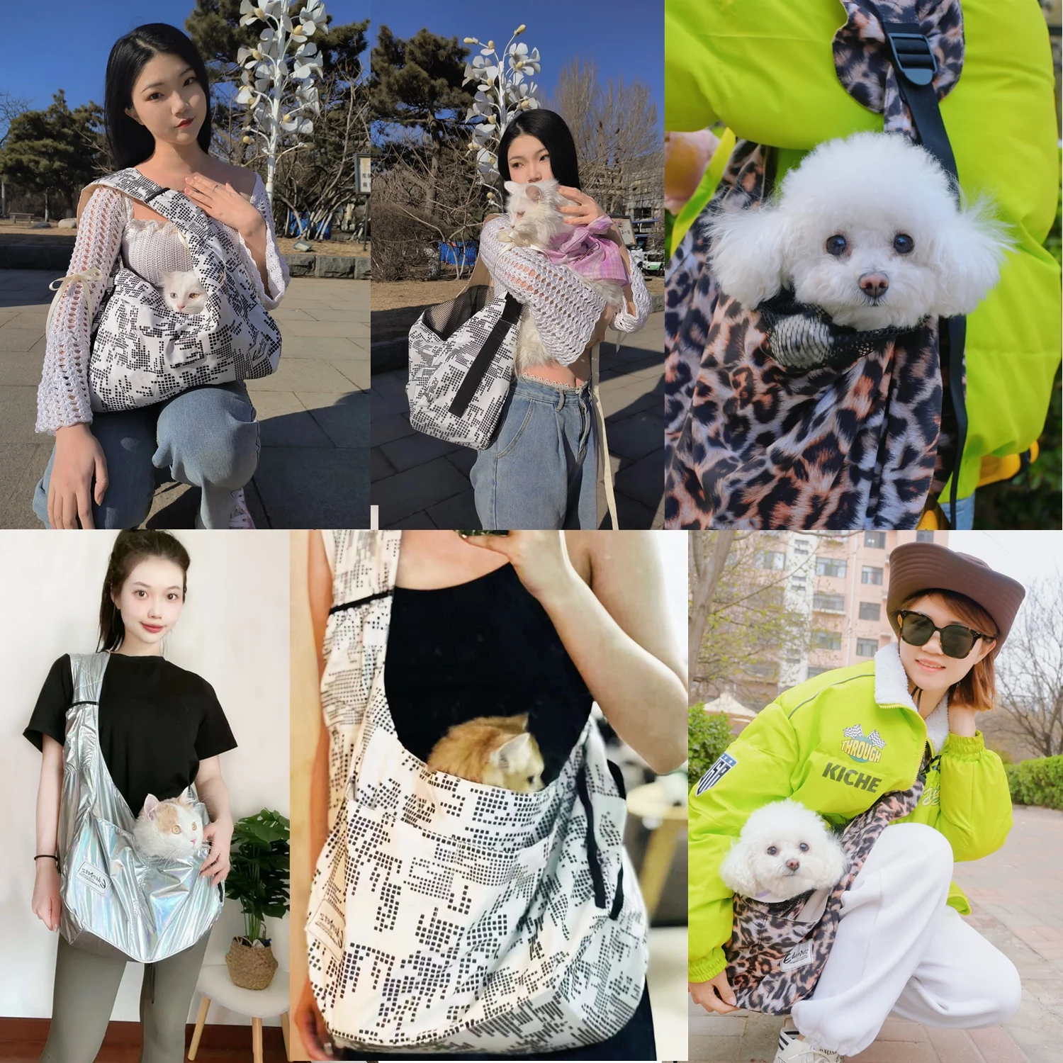 EDENPETZ Pet Dog Sling Carrier Large Load 8KG Fashion Breathable Cat Shoulder Bag