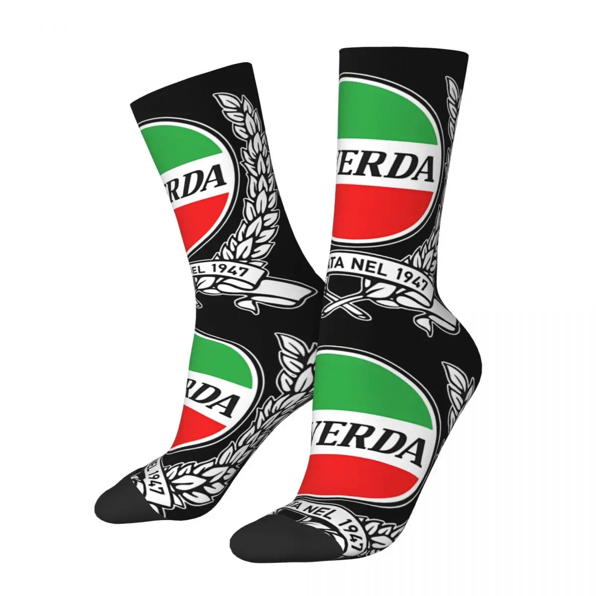 Funny Crazy Sock for Men Slick Hip Hop Harajuku Laverda Happy Seamless Pattern Printed Boys Crew compression Sock Novelty Gift