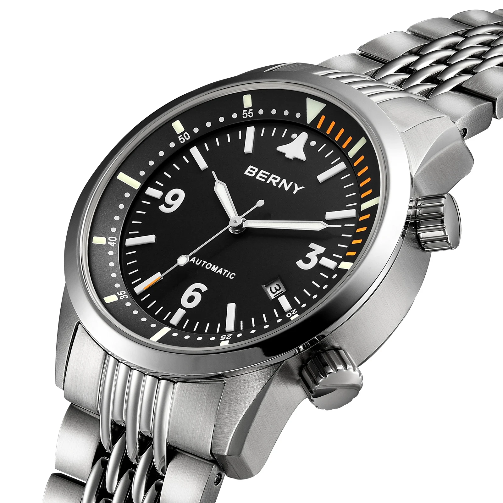 BERNY 20ATM Automatic Men's Diving Watches Top Luminous Sapphire AR Coated Diver Watches Original ST1612 Swimming Men's Watches