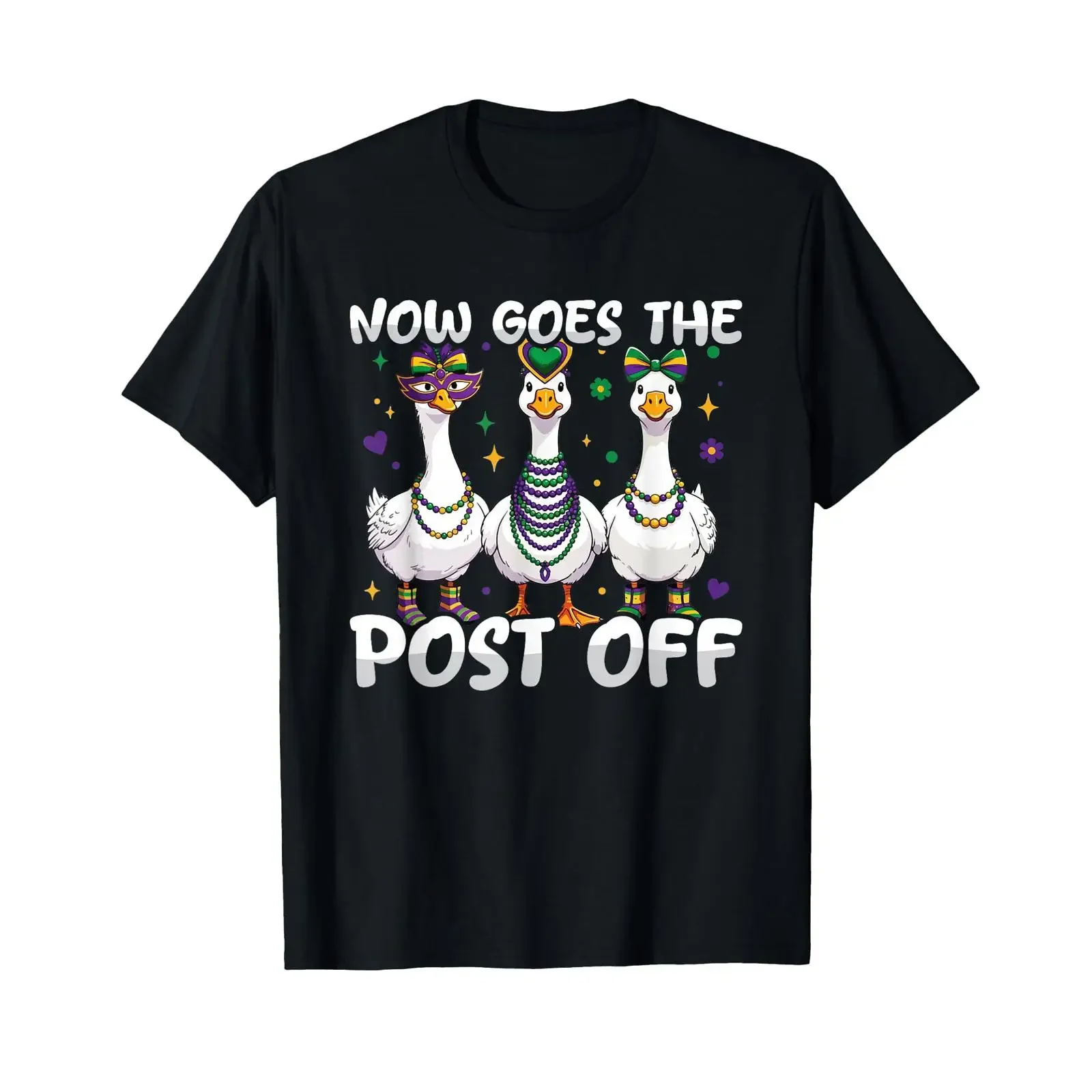 Now Goes The Post Off Funny Geese Party Saying T Shirt vintage Washed Stylish Casual Top For Everyday Wear Slightly Stretched