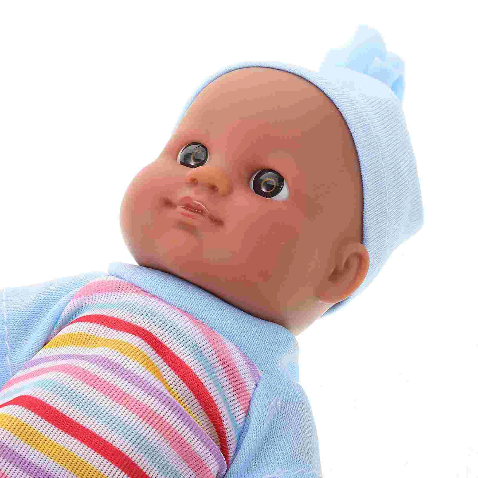 Baby Playthings Newborn Girl Black Reborn Dolls Little Girls Toys Soft Polyester Realistic