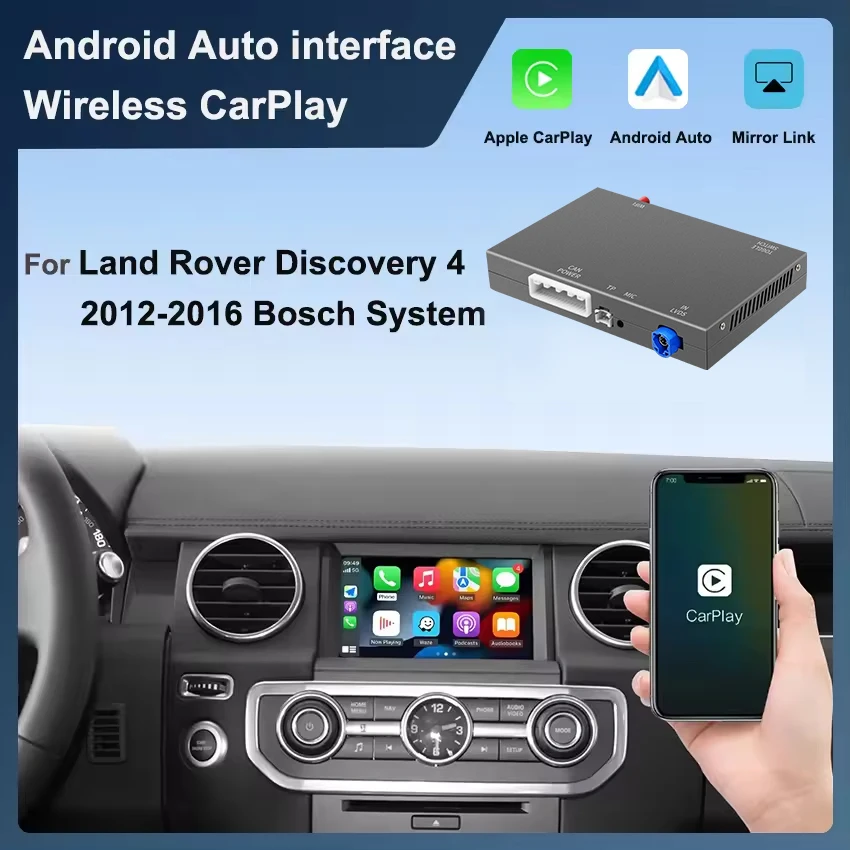 Original Bildschirm Upgrade Drahtlose Carplay Android Auto Adapter Für Land Rover DISCOVERY 4 2011-2016 Bosch System Unterstützt kamera