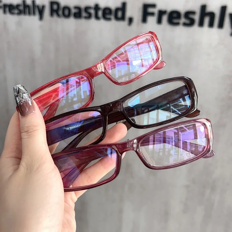 Gafas con montura cuadrada roja Retro para mujer, gafas ópticas de trabajo de lectura con luz azul, gafas de moda Y2K, nuevas