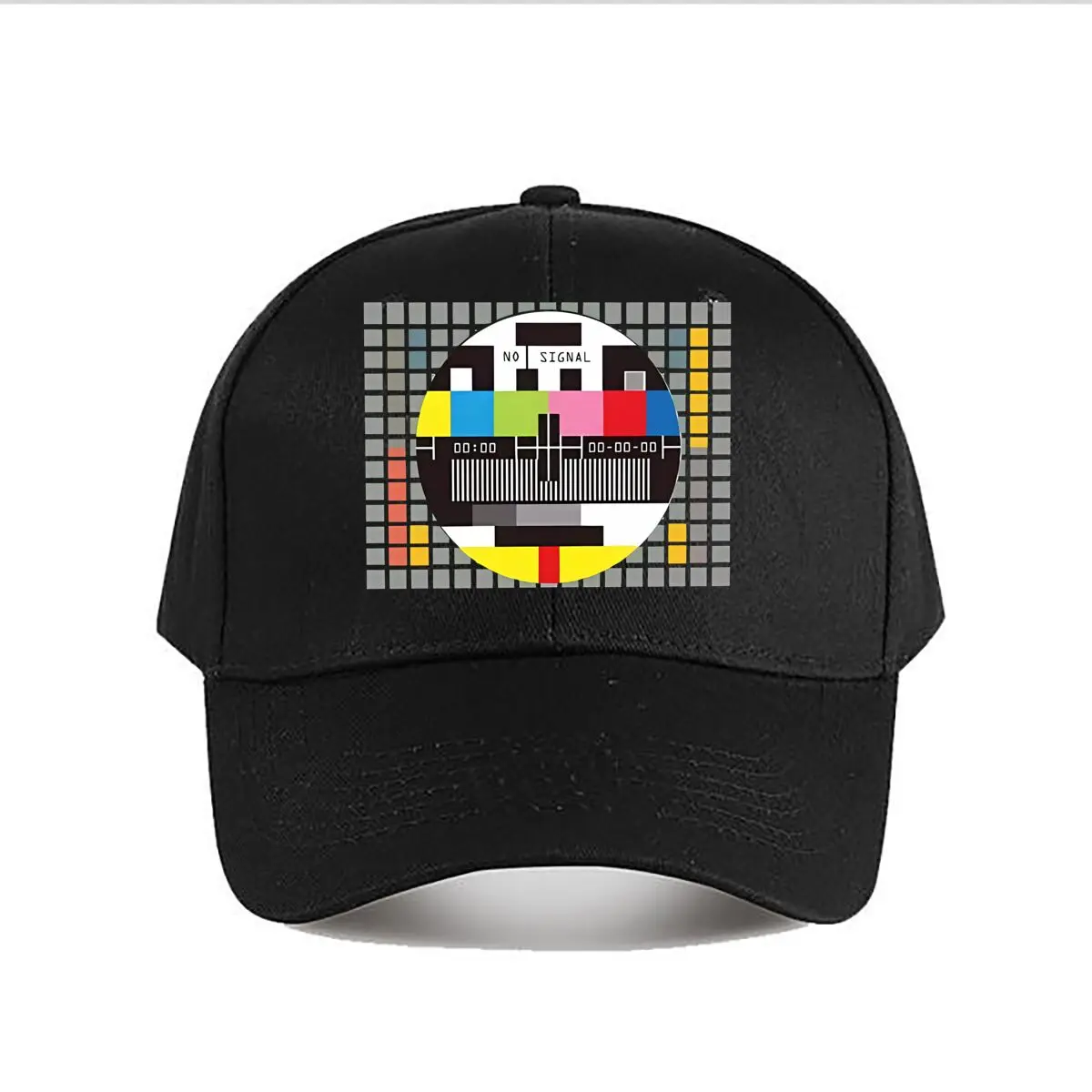 No Signal TV Test Pattern Barcode Baseball Cap Fashion Men Sunhat Women's Outdoor Sports