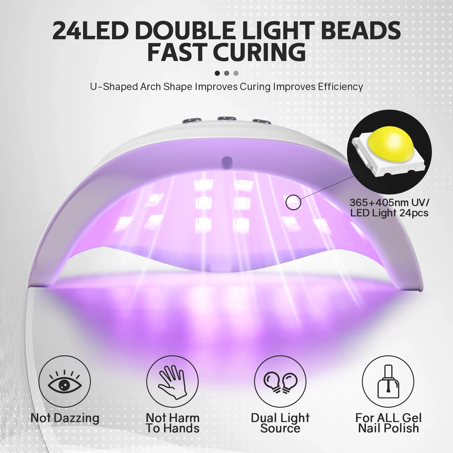 72W UV LED lampada per unghie professionale 24LED lampada per asciugatura smalto Gel con rilevamento automatico 3 Timer asciuga unghie strumenti per salone di Manicure