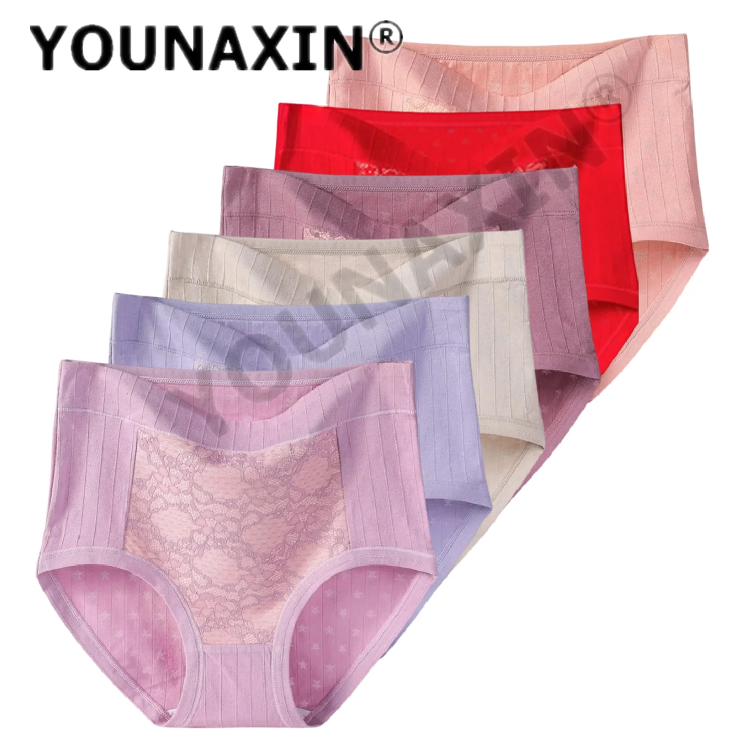 6 Pieces Women Big Size Briefs Middle-aged and elderly Undies Underwear Cotton Large High Waist Panties XL 2XL 3XL 4XL 5XL 6XL