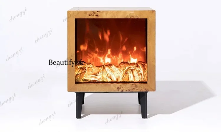 DD182Mahogany grain simulation stove solid wood audio side cabinet living room decorative bedside table
