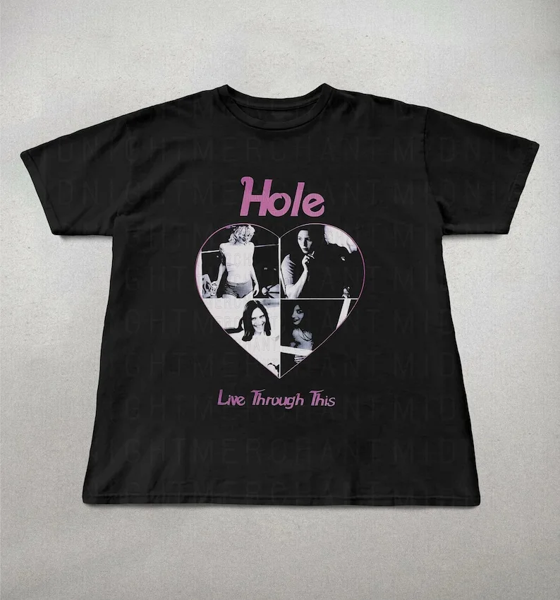 

Camiseta de Hole Band, camisetas de algodón unisex, camiseta con el mensaje "Hole Love through this Shirt", camisetas con gráfic