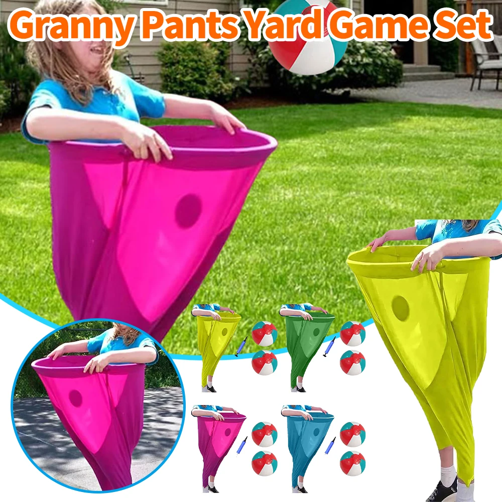 フリーキーパーティーゲームパンツ、2つの弾むボールと1つのエアポンプ付き、家族の再会ゲーム、子供と大人のための投げるおもちゃ