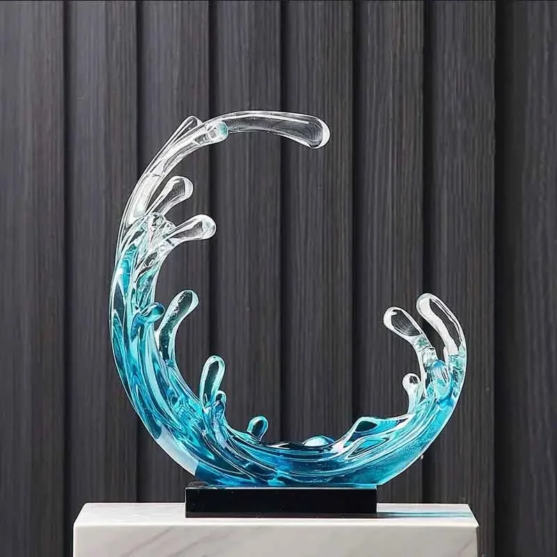 Adornos  Escultura Abstracta, Obras  Arte en Resina Transparente, Estatuas Creativas, Decoración  Escritorio para Sala