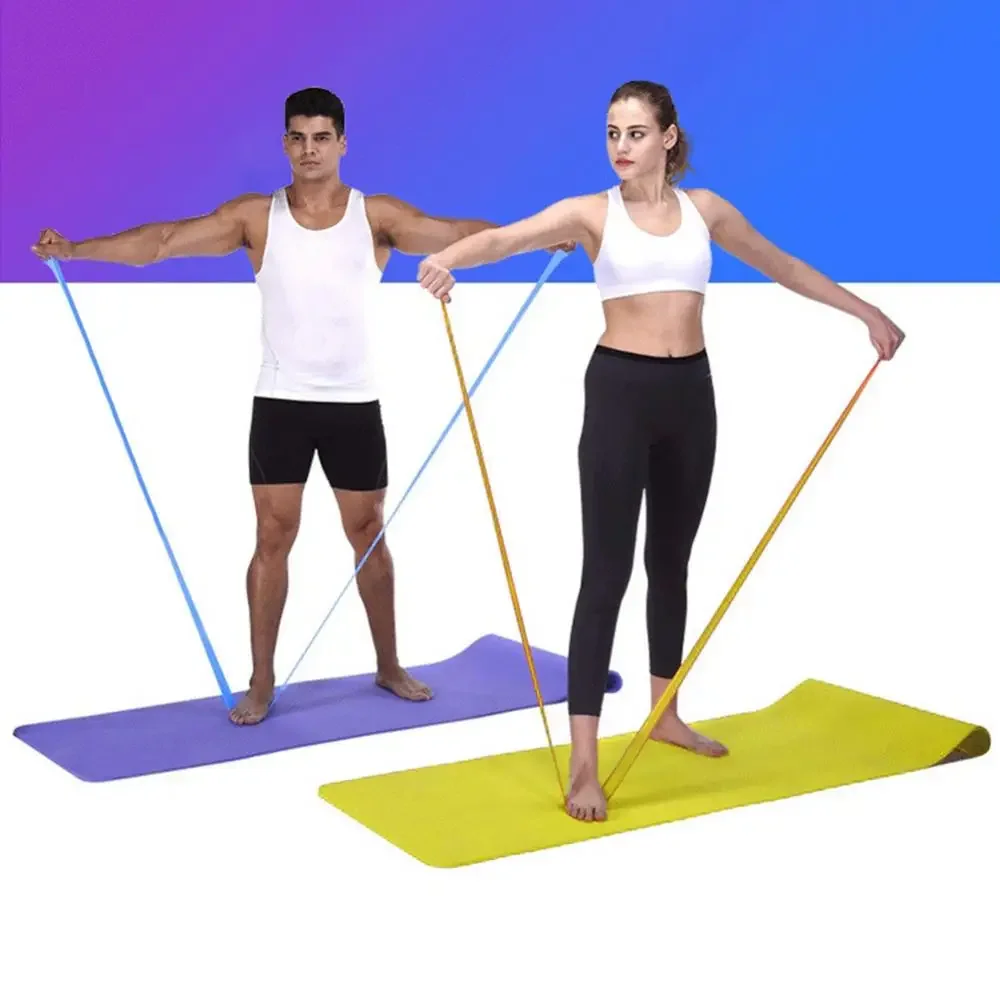 Yoga Pilates Resistance Band Latihan Panjang Peregangan Band untuk Terapi Fisik Tubuh Bagian Bawah Rumah Kekuatan Latihan Elastis Band