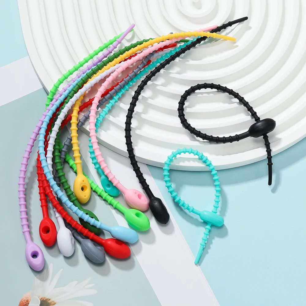 2-5pcs/Lot Key Chain Tag Rope Silicone Rubber Twist Wire Cable Loop Screw Lock Ring Key Holder Keyring DIY Handmade Findings
