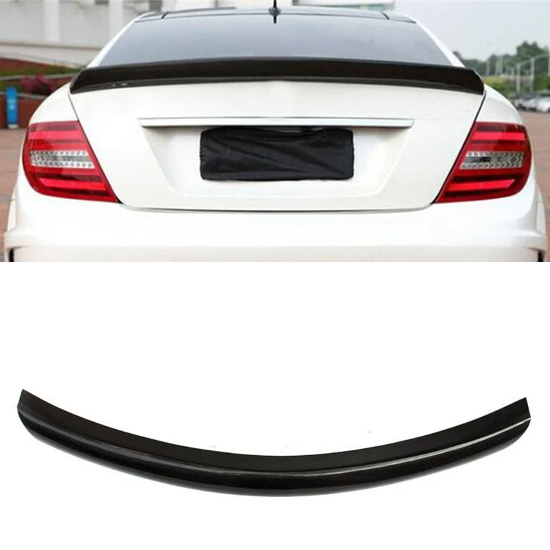 

CEYUSOT FOR Real Carbon Fiber Spoiler Wing Mercedes C Class W204 Sedan Accessories C180 C200 C250 C400 Tail Fin V Style 2007-14