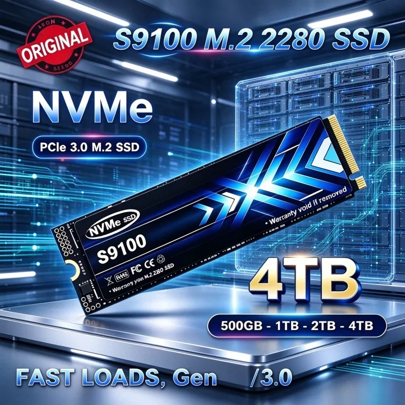 S9100 M.2 PCIe3 NVMe SSD 500GB 1TB 2TB 4TB Internal Solid State Drive High Speed Hard Disk For Gaming Laptop Office Desktop PC