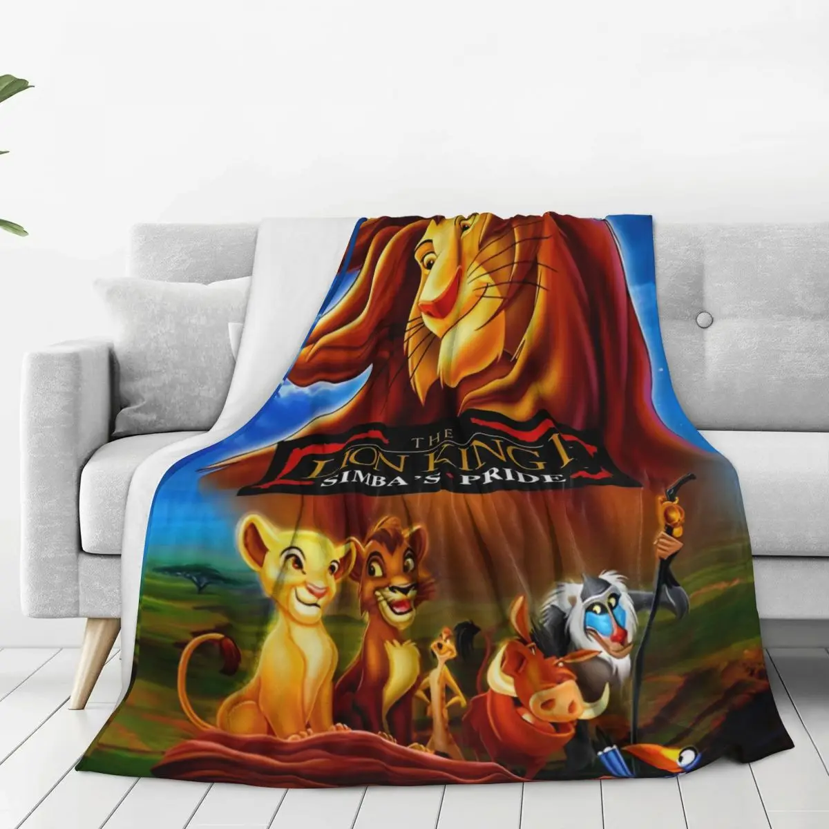 Lion King Simba Cartoon Miniso Kawaii Cool Blanket Quality Super Warm Throw Blanket Winter Travel Home Decor Novelty Bedspread