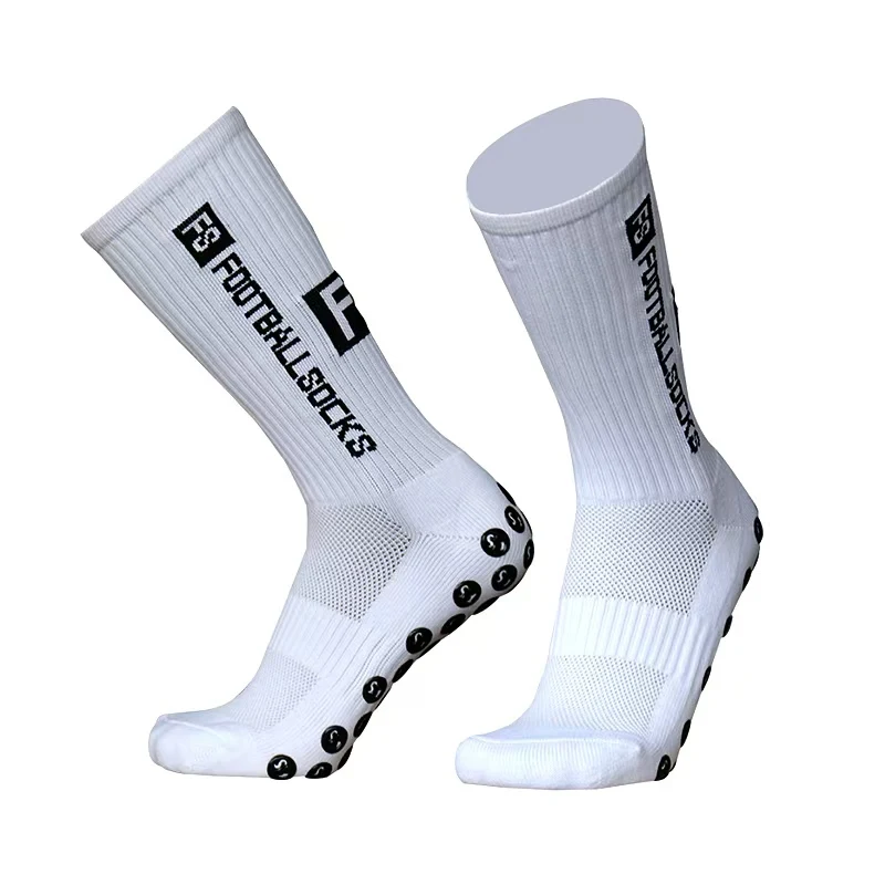 New Style FS Football Socks Round Silicone Suction Cup Grip Anti Slip Soccer Socks Sports Men Women Baseball Rugby Socks Gifts